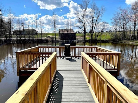 Property grounds. High End Pond Chalet in Country & But Near Shops