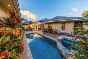 Outdoor pool - Stunning 4 Bedroom Home on the Golf Course with Pool, Hot Tub & New Central A/C! (Koloa)