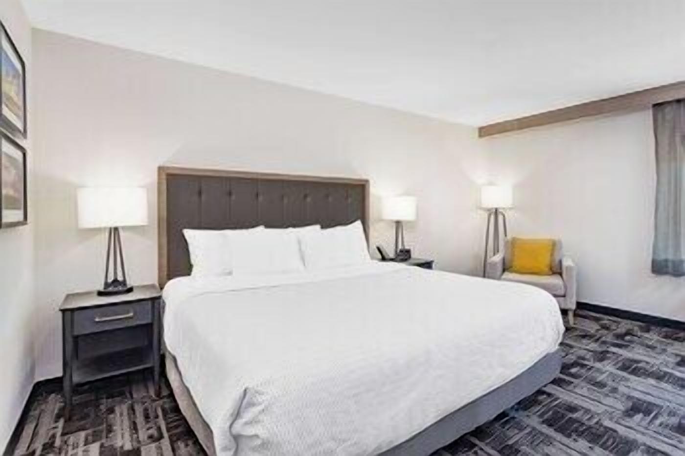 Pillow-top beds, desk, laptop workspace, blackout curtains