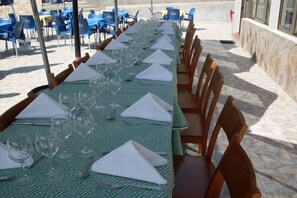 Outdoor banquet area