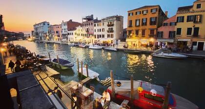 own roof terrace, second terrace with jacuzzi direct at the canal Cannaregio