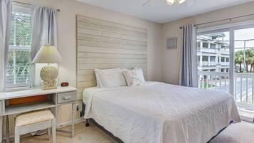2 bedrooms, desk, laptop workspace, iron/ironing board