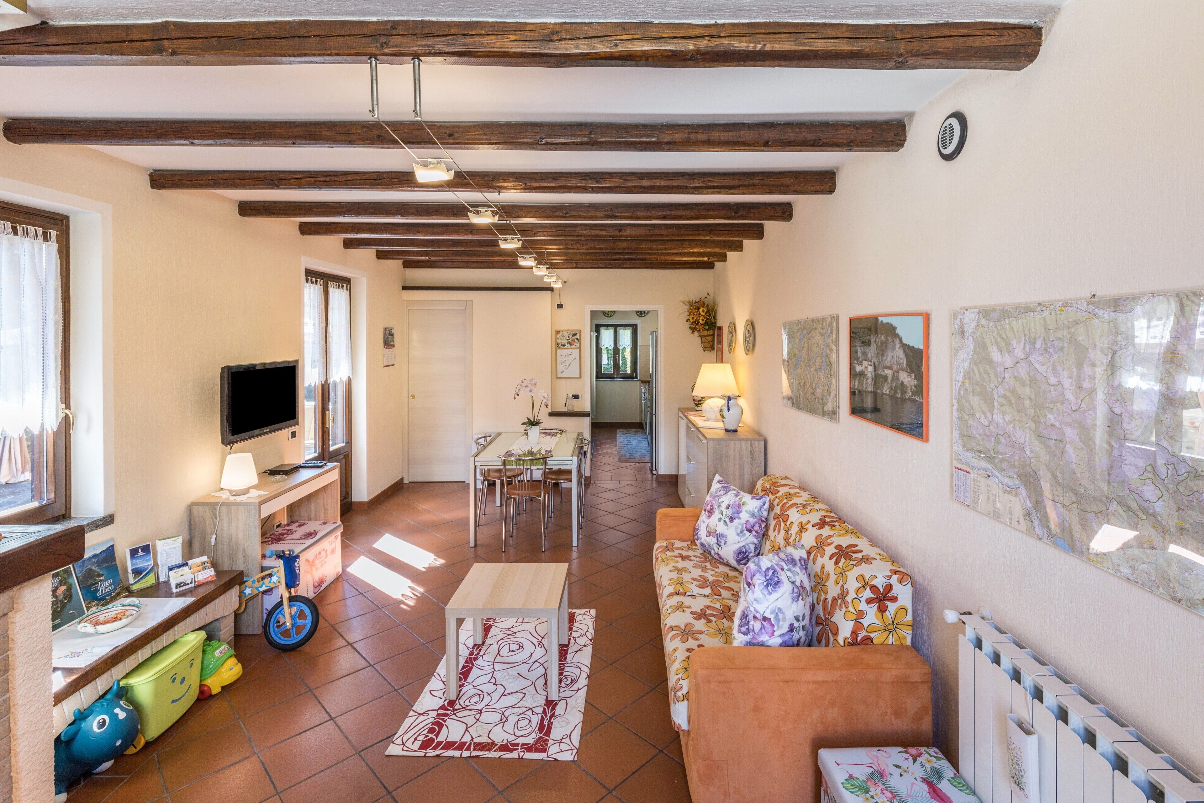 Televisor, llar de foc, reproductor de DVD i estèreo 