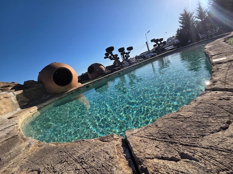 Pool. Pet-Friendly Villa Masía Can Trabal with Mountain View, Pool, Jacuzzi, Wi-Fi, A/C, Terrace & Garden