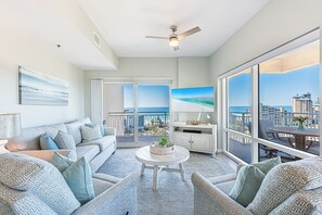 Living area - Gulf View ~ Lockout Style ~ Balcony ~ Resort Pool (Miramar Beach)