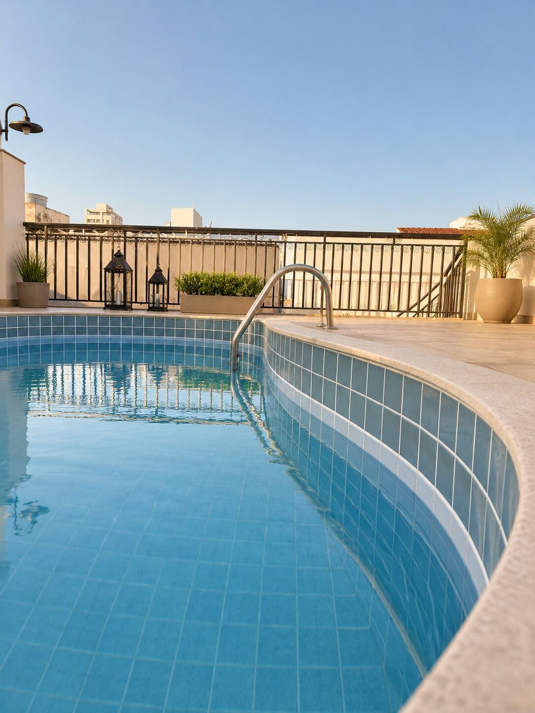 Indoor pool, pool loungers