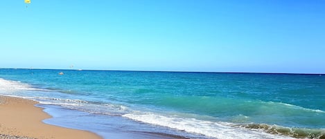 在海灘附近