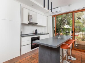 Fridge, oven, toaster, high chair