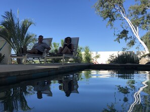 Piscine extérieure, piscine chauffée