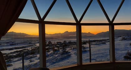 Geodesic Dome with Stunning Glacier and Fjord views