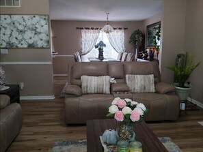 Smart TV, fireplace, computer monitors