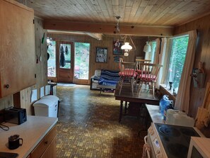 Interior - Cottage with 40' Dock! Beautiful lake with excellent fishing. (Port loring)