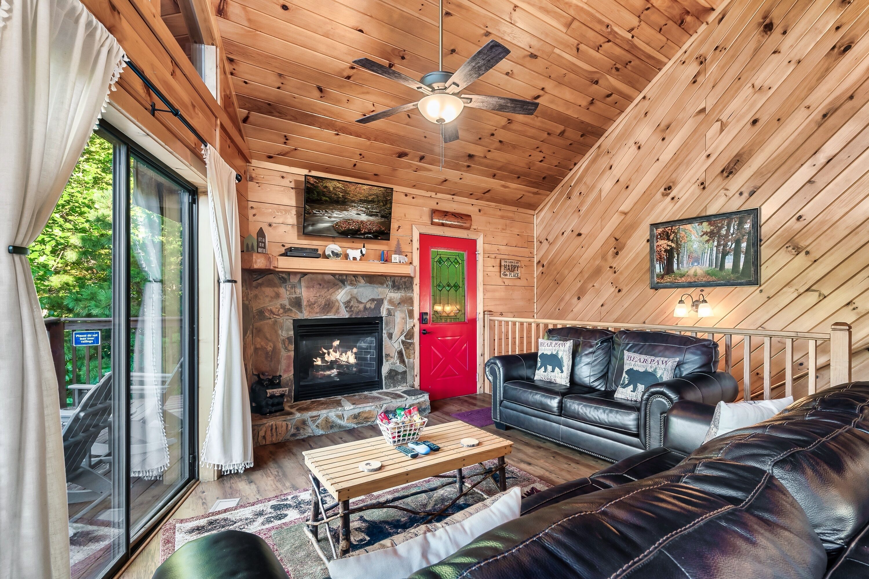 Smart TV, fireplace, video games