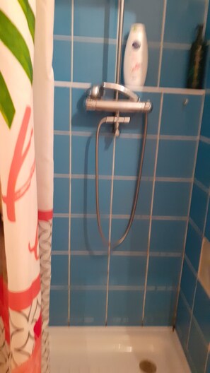 Baignoire, séchoir à cheveux, bidet, serviettes fournies