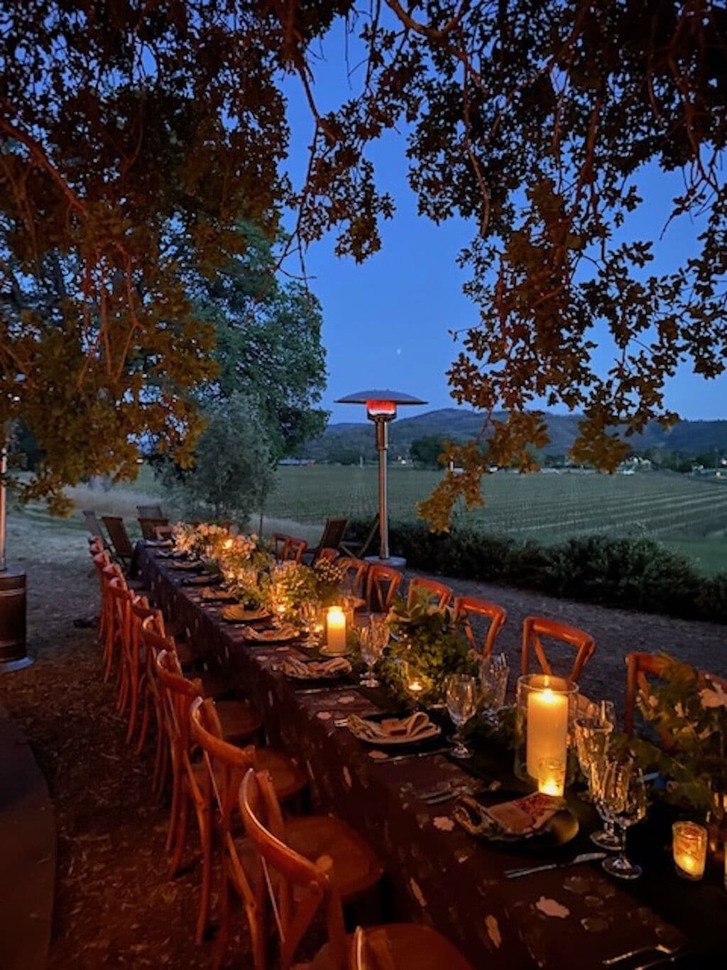 Outdoor banquet area