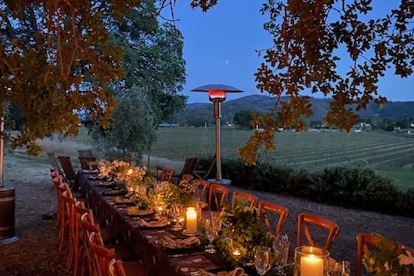 Outdoor banquet area