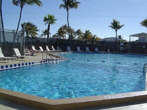 Outdoor pool, a heated pool