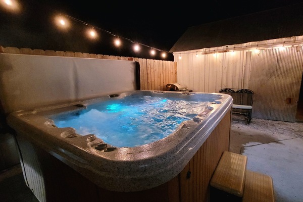 Party lights come on at sunset and go off at midnight. You can override that.