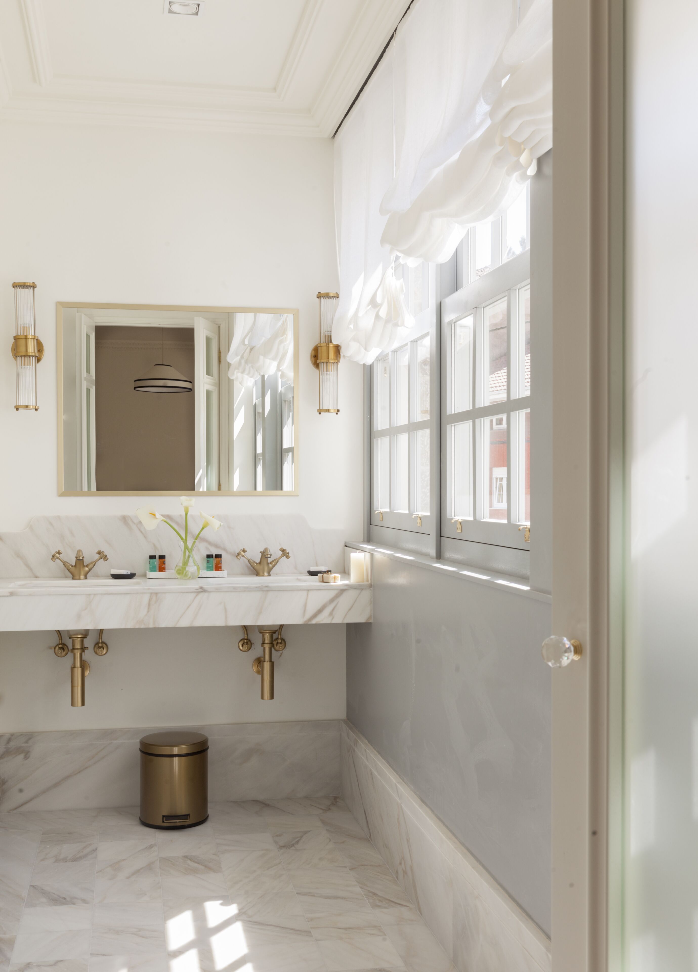 premier double room | bathroom | hair dryer, towels