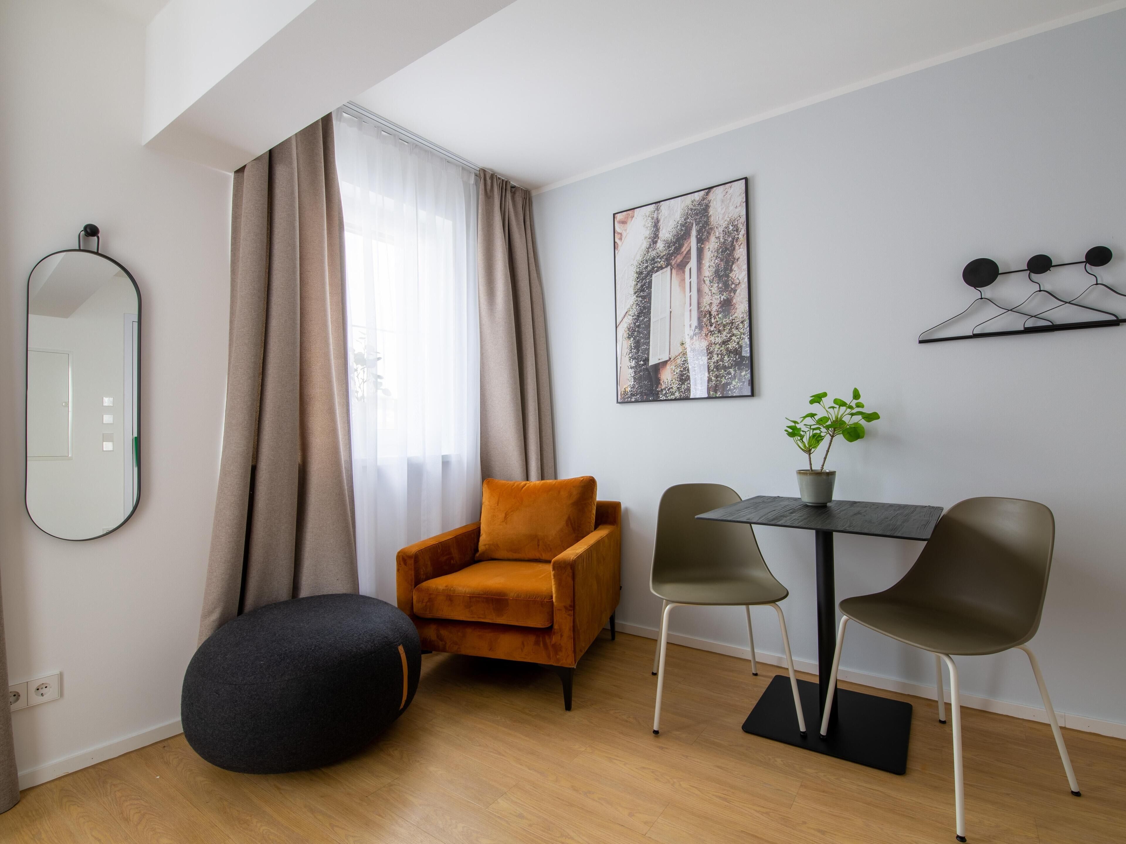 Appartement, 1 tweepersoonsbed (Passau Bahnhofstr | Single Suite M + ) | Woonruimte