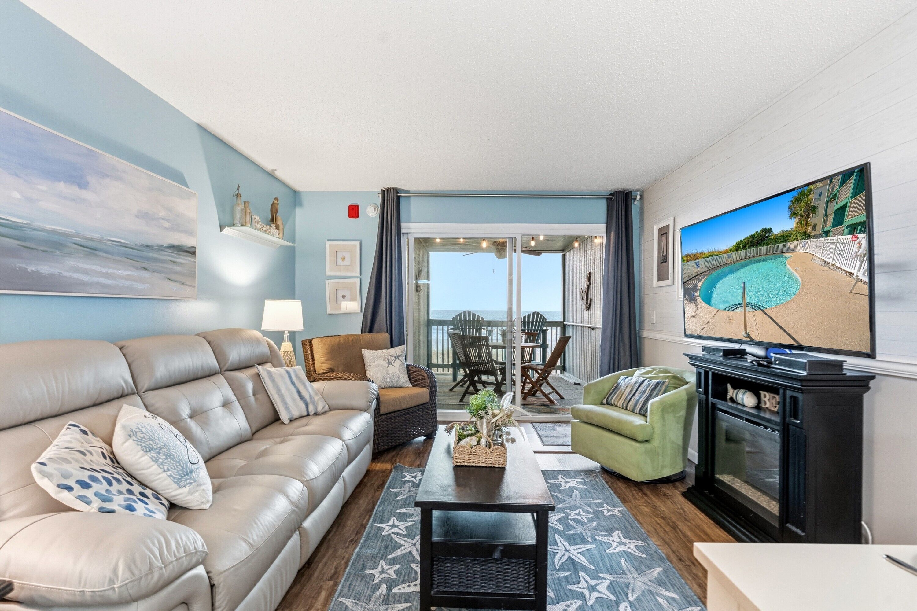 TV, fireplace, DVD player