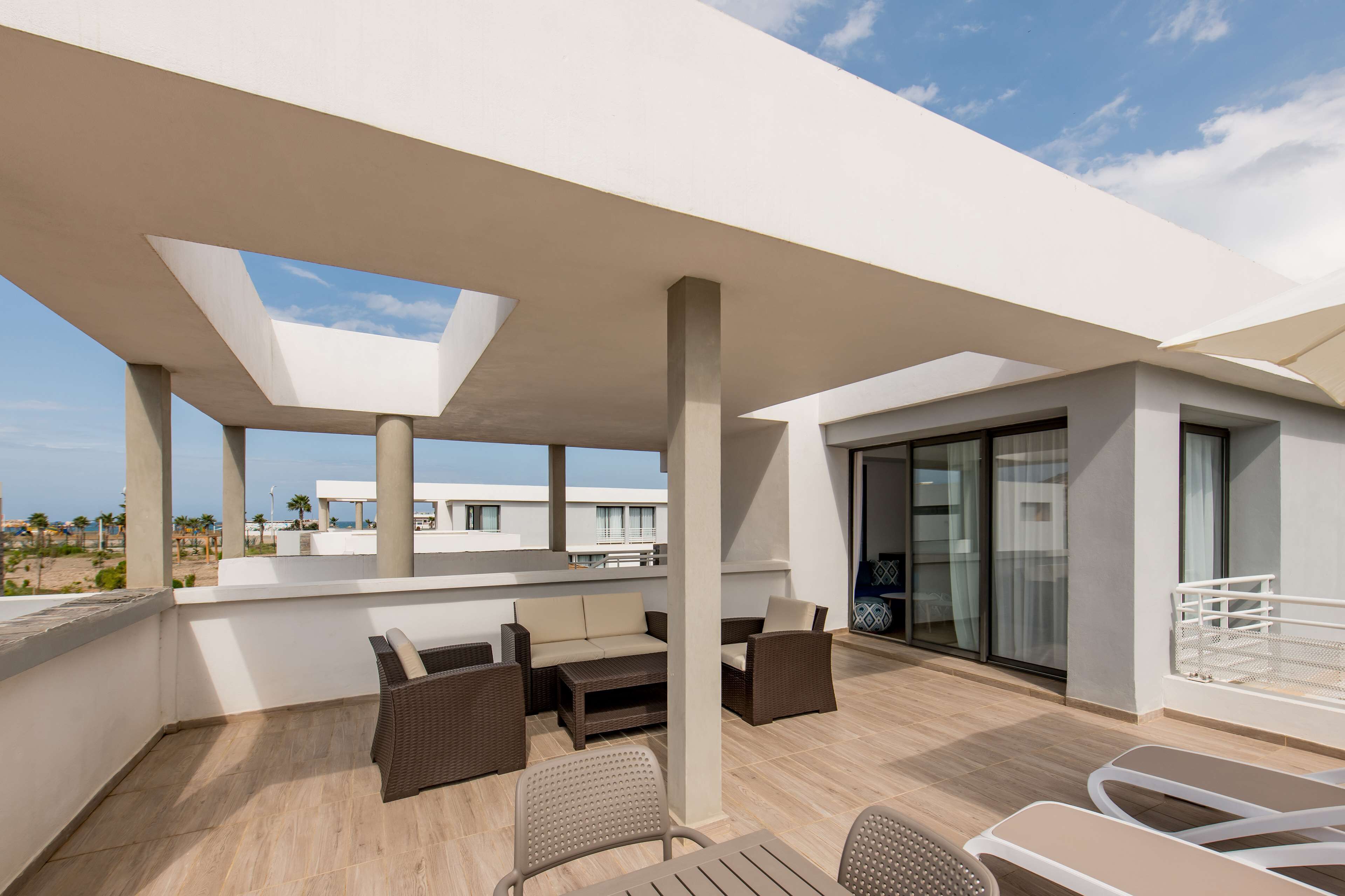 Bungalow, 3 Bedrooms, Sea View (Terrace) | In-room safe, desk, laptop workspace, iron/ironing board