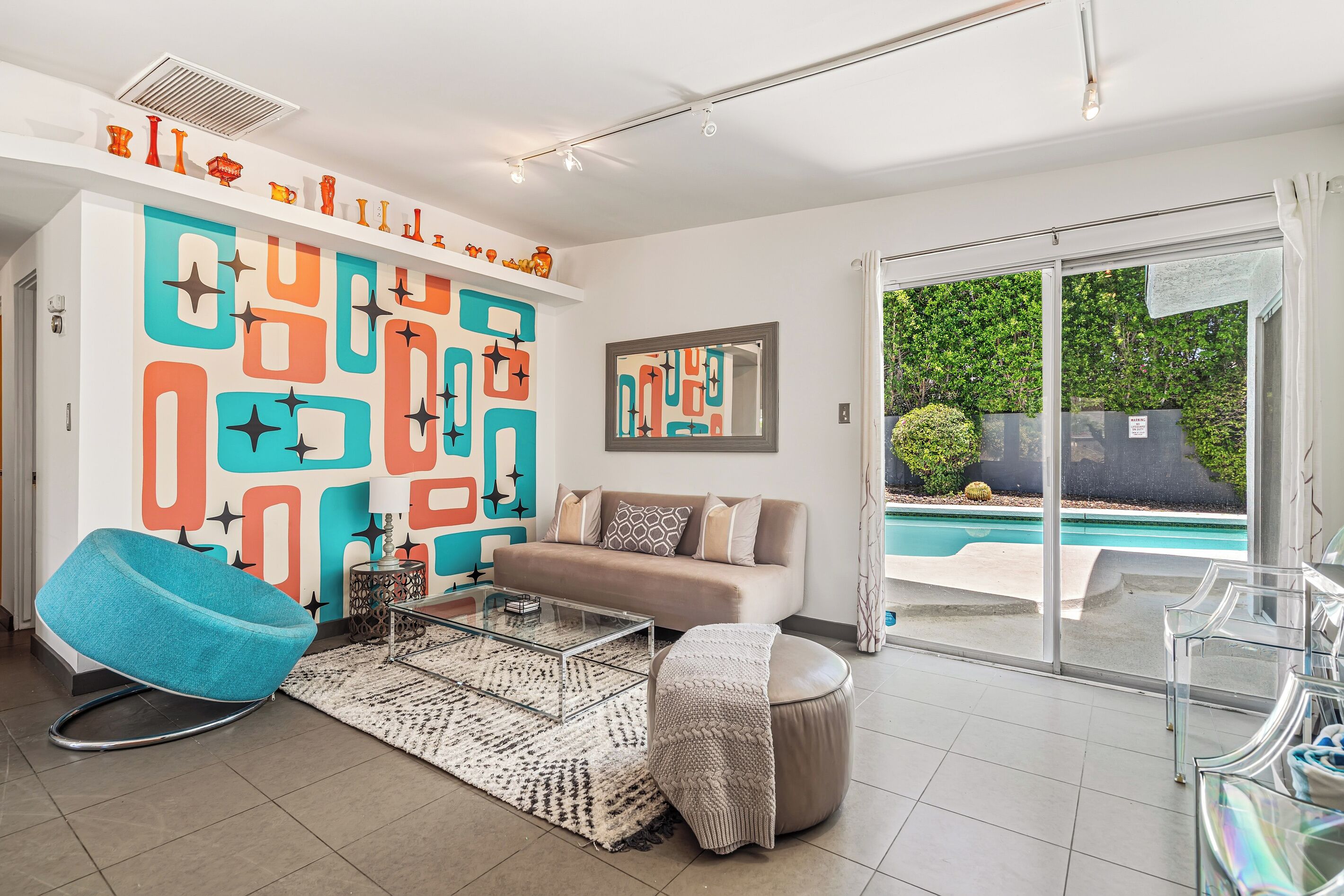 Great room facing backyard