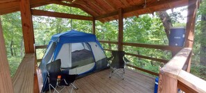 Tent (TreeTopper 2 - Fully Set up tent Site) | Balcony - Treetopper 2 Fully Set up Tent Site with BBQ, Firepit, Outdoor Pool & Hiking (Branson)