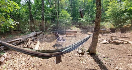 Treetopper 2 Fully Set up Tent Site with BBQ, Firepit, Outdoor Pool & Hiking