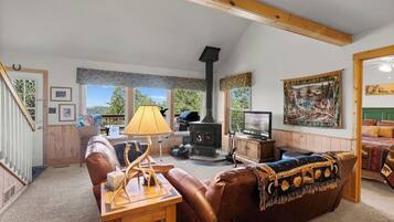 Smart TV, fireplace, video games, books