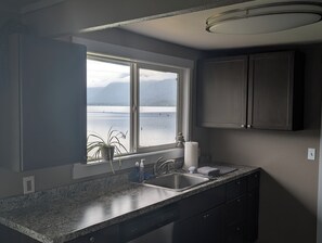 Fridge, microwave, oven, stovetop -  Quaint, two bedroom cabin, On Lake Quinault."  (Amanda Park)
