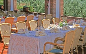 Outdoor banquet area