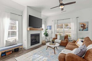 TV, fireplace, stereo, offices