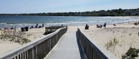 Beach nearby, sun loungers, beach towels