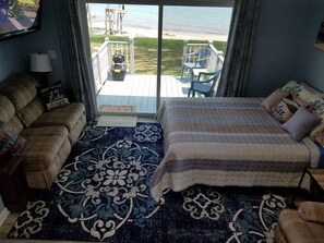 Suíte estúdio panorâmica, vista para a praia | Roupas de cama premium, Wi-Fi de cortesia, roupa de cama