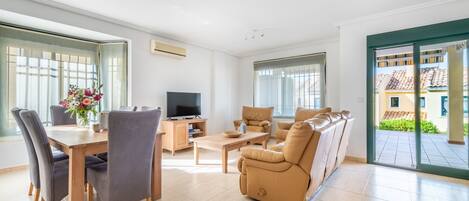 TV, DVD player, stereo