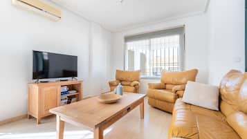 TV, DVD player, stereo