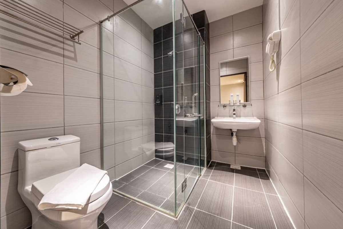 shower, free toiletries, hair dryer, bidet