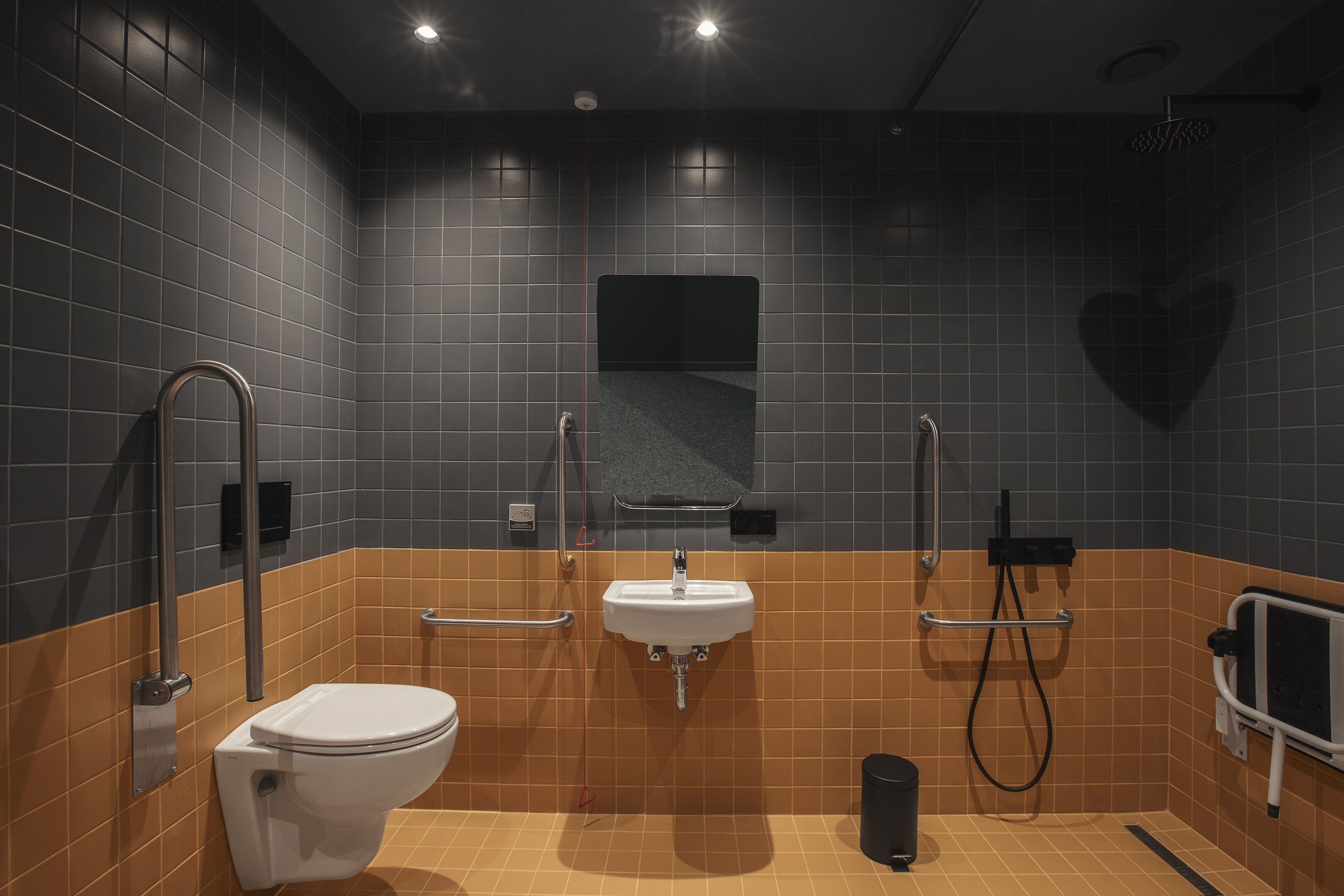 twin - disability access | bathroom | rainfall showerhead, eco-friendly toiletries, hair dryer, bathrobes