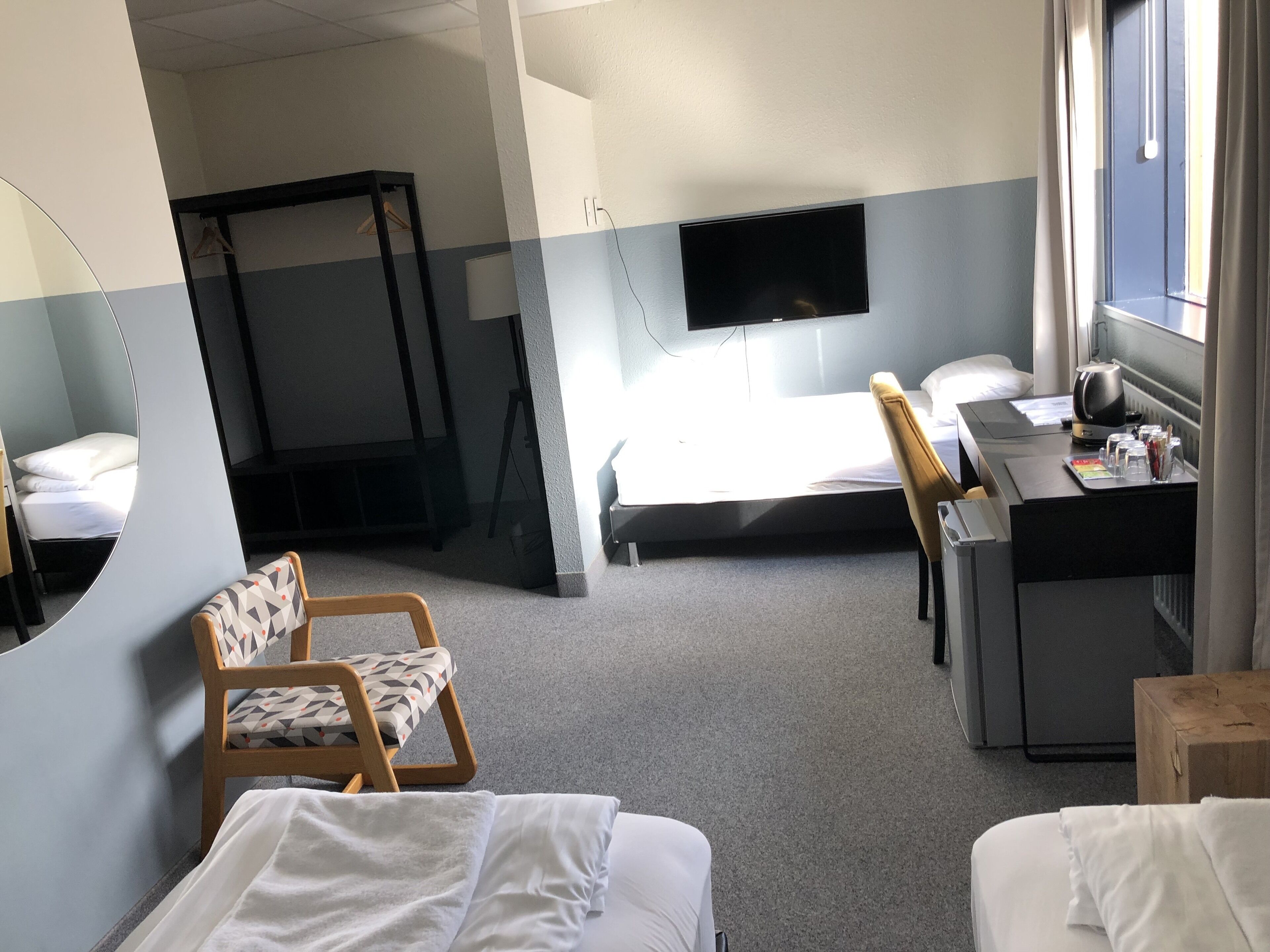 premium triple room with 3 single beds | desk, soundproofing, iron/ironing board, free wifi