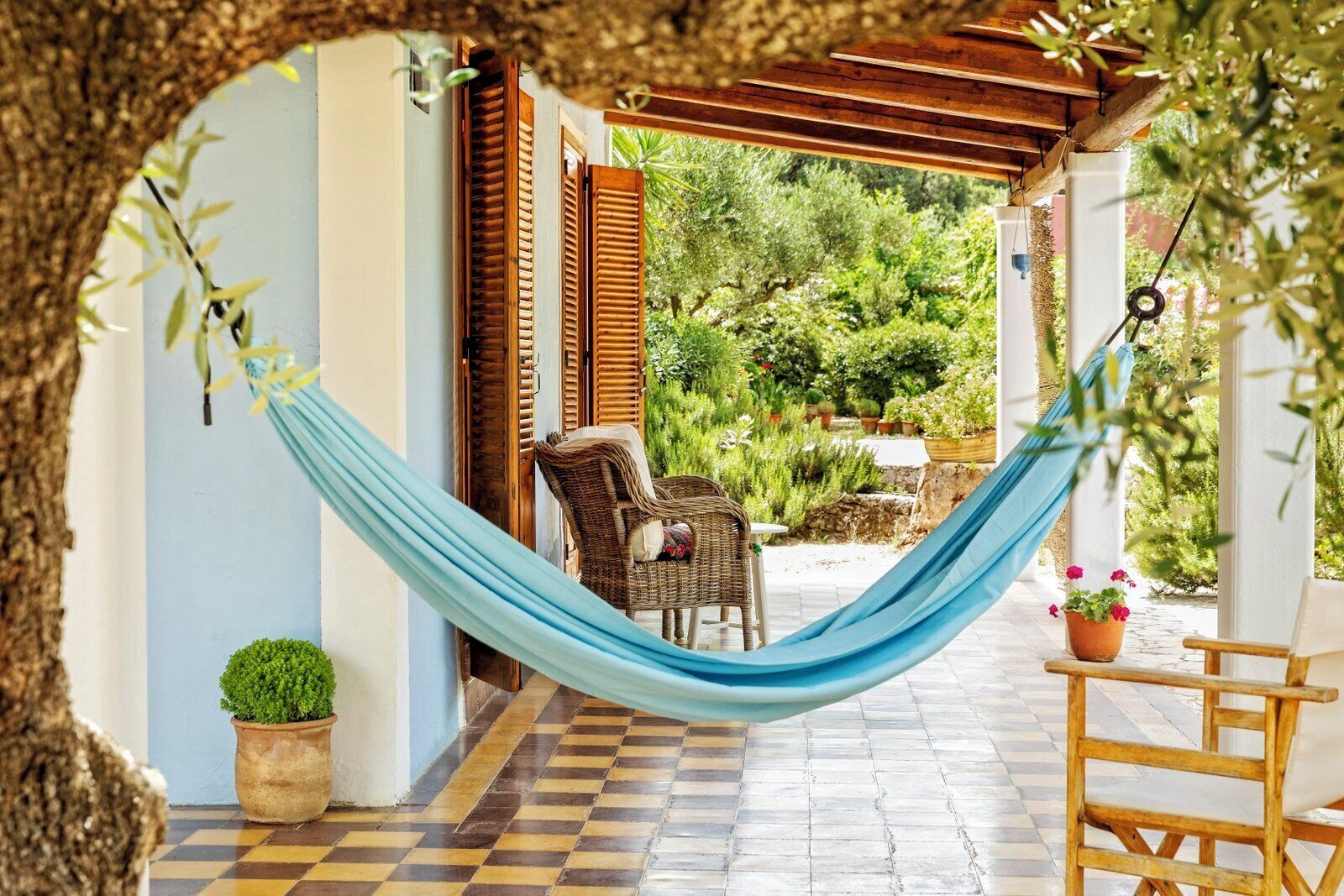 Veranda, covered and fully furnished.
