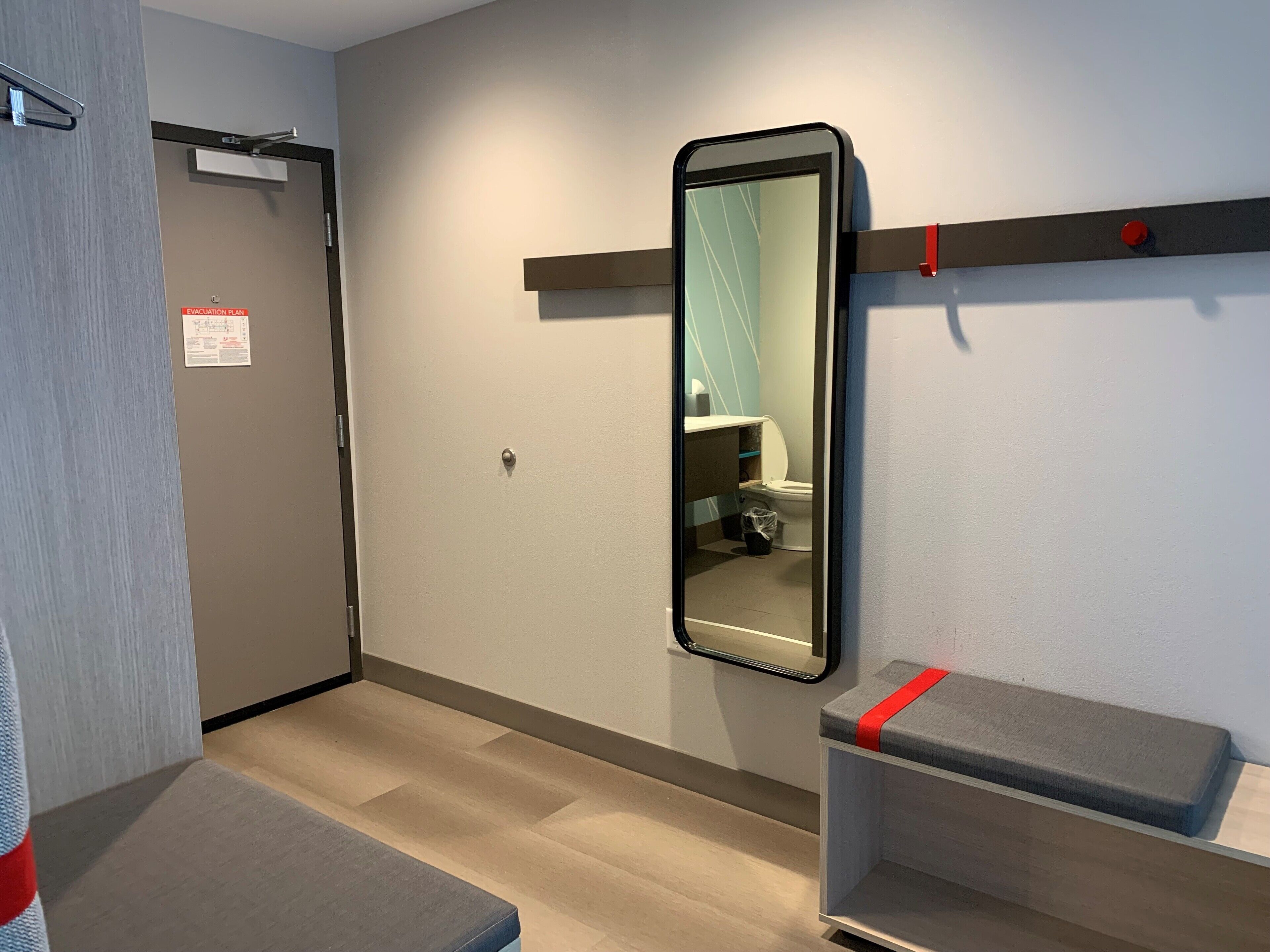 1 bedroom, desk, laptop workspace, blackout curtains