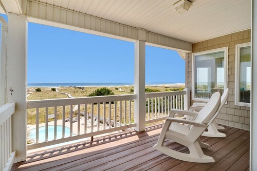 Holden Dreams at Holden Beach, Ocean Front Home with private heated pool and elevator, great views