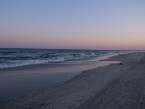 Beach nearby, sun loungers