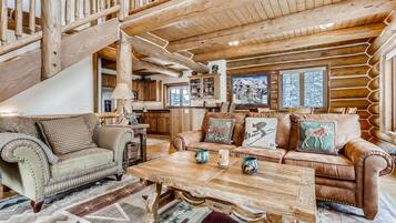 TV, fireplace, DVD player, books