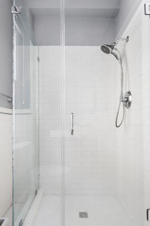 Hair dryer, soap, shampoo, toilet paper