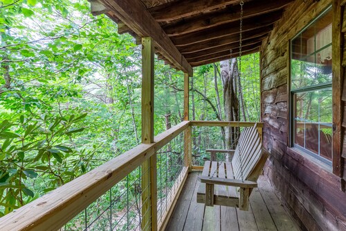 Rustic & wooded wonder w/ hot tub, wraparound deck, firepit, & fast WiFi