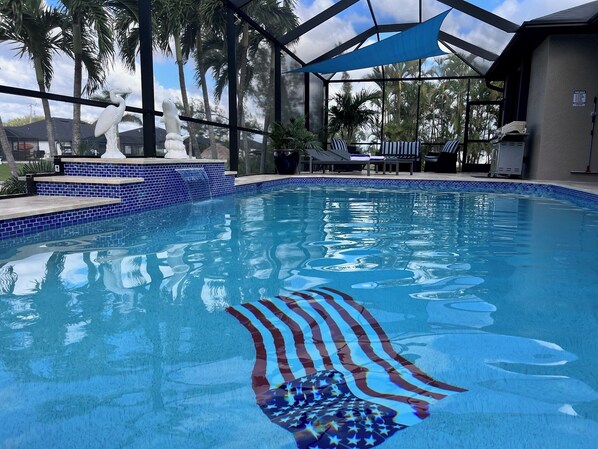 Outdoor pool, a heated pool