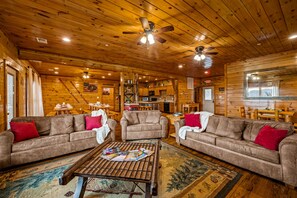 Smart TV, fireplace, video games, table football