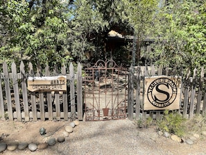 Gate entrance to Starview Ranch cottage